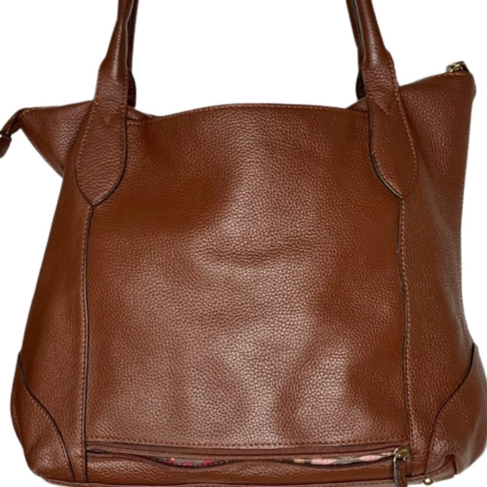 Lodis Kiera Pebble Leather Travel Tote Shoulder Bag - Golden Tan - Picture 5 of 14